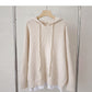 Pull femme style paresseux rétro ample à manches longues à capuche faux haut deux pièces 6197