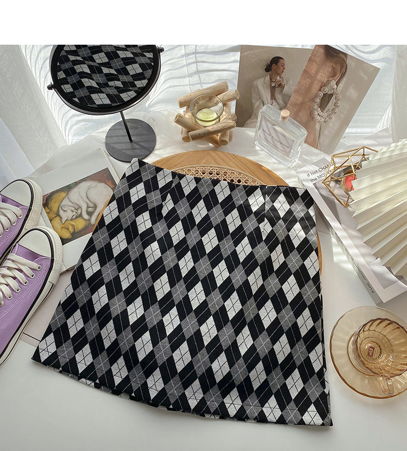 Mode im Hongkong-Stil Retro-Lingge-Stoff mit hoher Taille Hüftwickelrock 5542