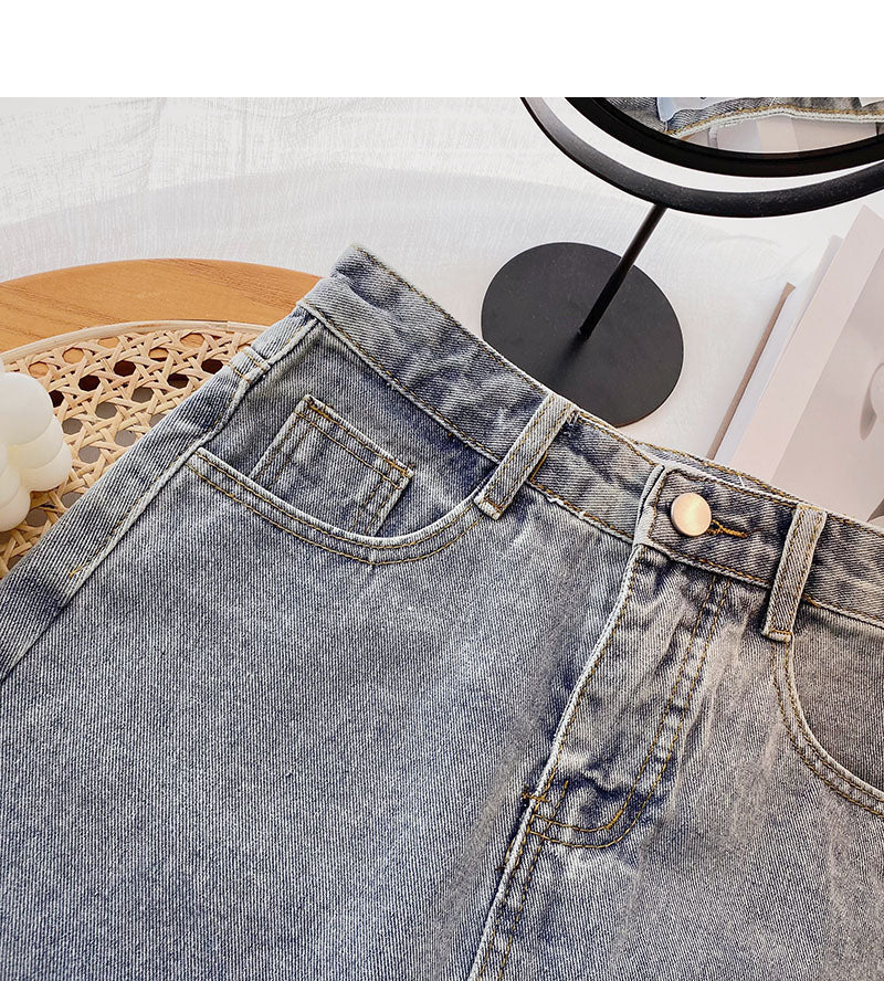 Korean fashion slim A-line split skirt  5704