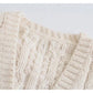 Sweet artificial jewelry button sweater cardigan jacket 7472