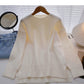 The new Korean style is simple, casual, loose, split long sleeved top  5949