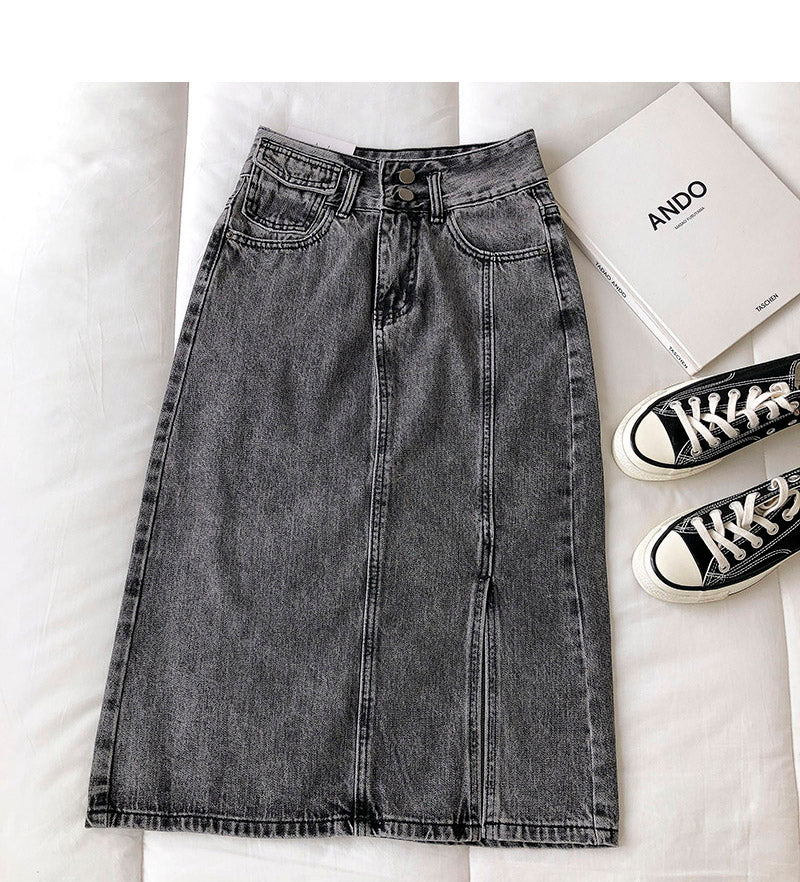 New women's Korean retro Hong Kong cowboy student skirt  5679