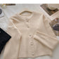 Pull vintage en maille à col rond et boutonnage simple 6174