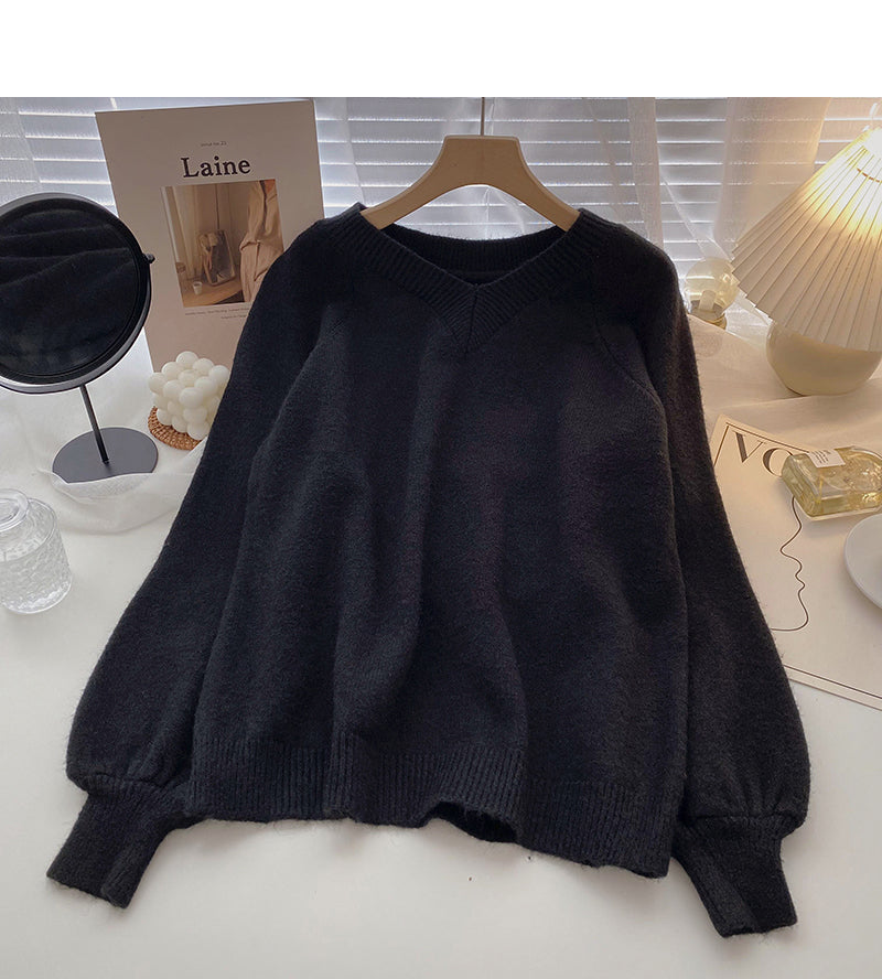 Lazy port style casual loose Pullover Top  5919