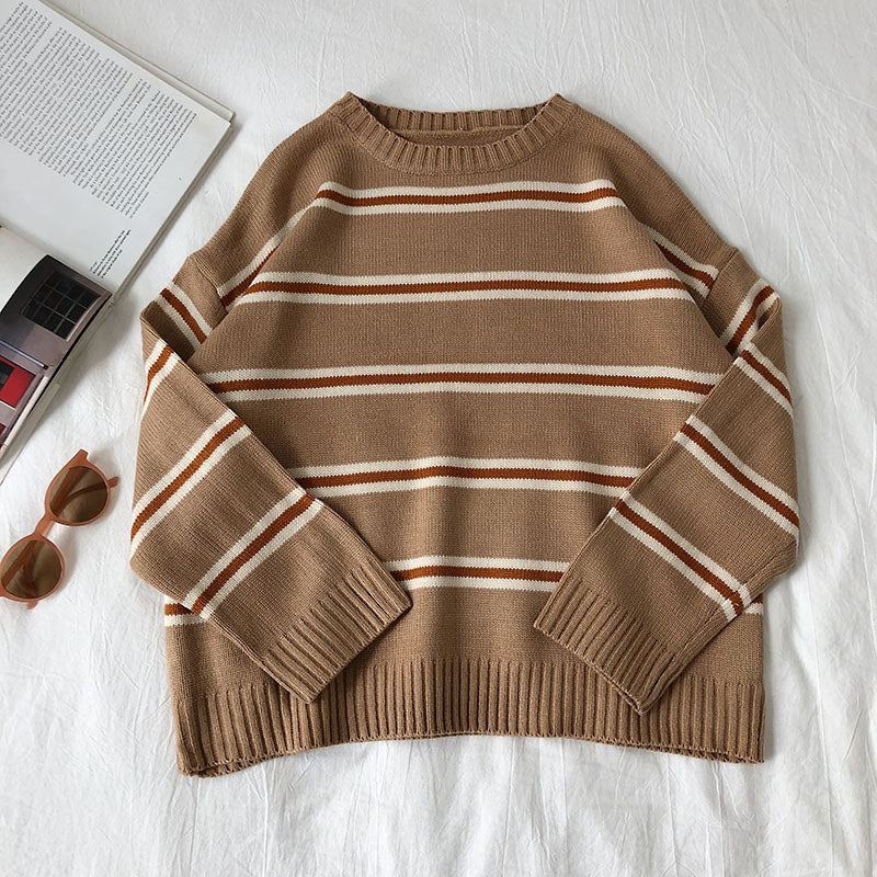 Korean Vintage college style loose and versatile T-shirt  5833