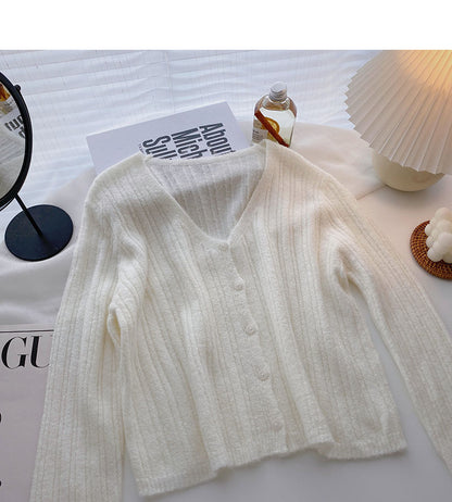 Korean style versatile popular V-neck blouse  5851