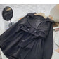 Suit collar windbreaker coat Long Sleeve loose top with belt  6218