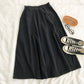 New Korean version Harajuku BF port style retro tooling medium length skirt  5672