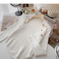 Niche design knitwear square neck double row button top fashion  6506