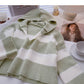 Casual Short striped sweater hooded Pullover Top  6461