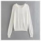 Versatile loose casual hooded Pullover Crew Neck Long Sleeve Sweater  7282
