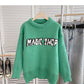 Lazy style personalized casual printing loose long sleeve top  6055
