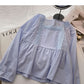 French doll shirt square neck short long sleeve shirt  6273