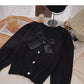 Französischer Pullover mit Laternenärmeln und Schleife 6474