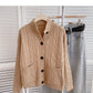 Twist Rundhals Pullover Design Temperament Einreiher Top 6160