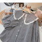 Lace Baby collar design shirt long sleeve top  6369