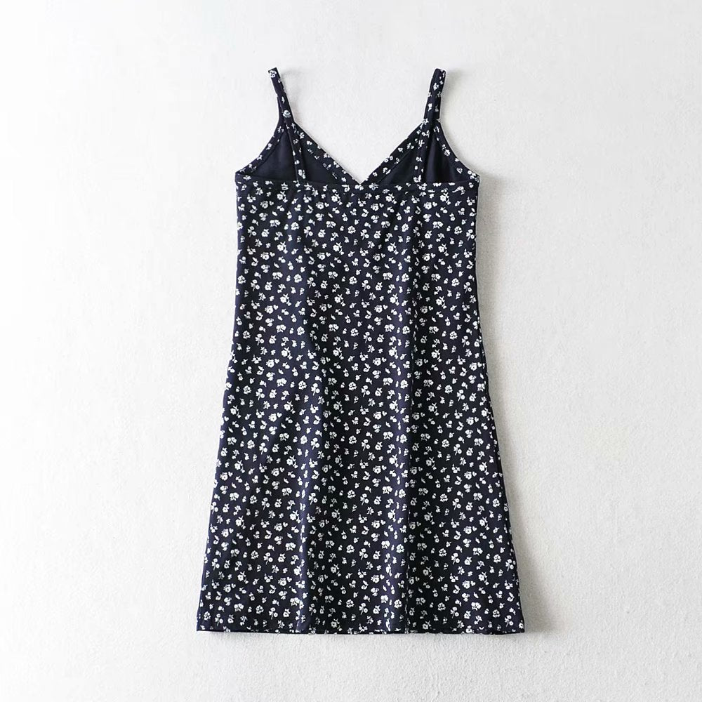 Jupe à bretelles slim pour fille de fleur pastorale rétro française 7027