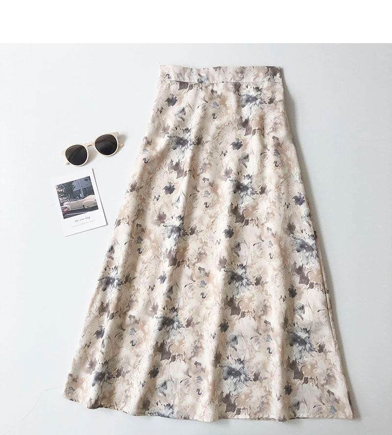 Women's Korean literary minority high waist A-shaped skirt  5692