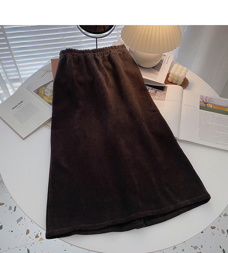 Temperament versatile high waist elastic A-line skirt  5775