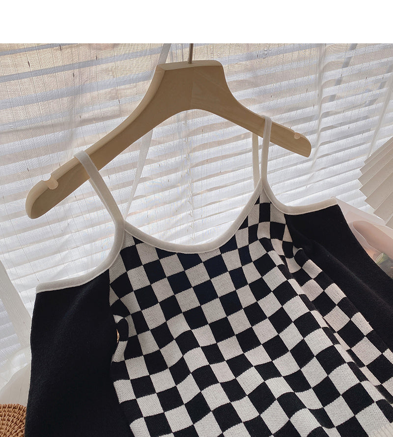 Straight neck slim clavicle sling long sleeve sweater  6639