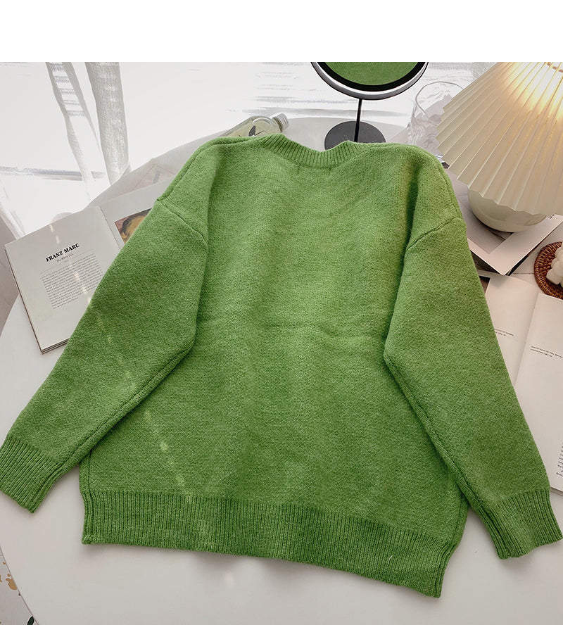 Korean age reducing loose long sleeve Pullover Top  5918