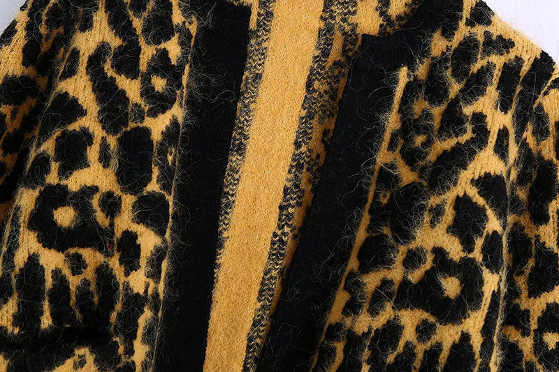 Vintage Animal Jacquard Pullover Strickmantel 7350