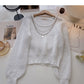 Vintage design chain round neck Pullover long sleeve Sequin Knitted Top  6010
