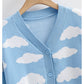 Minority design sense cloud knitted cardigan single breasted sweater coat  7425