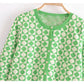 Manteau cardigan en tricot jacquard à losanges doux et mince 7261