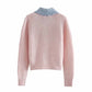 Xiaoxiangfeng sweater short coat female doll collar top  7171