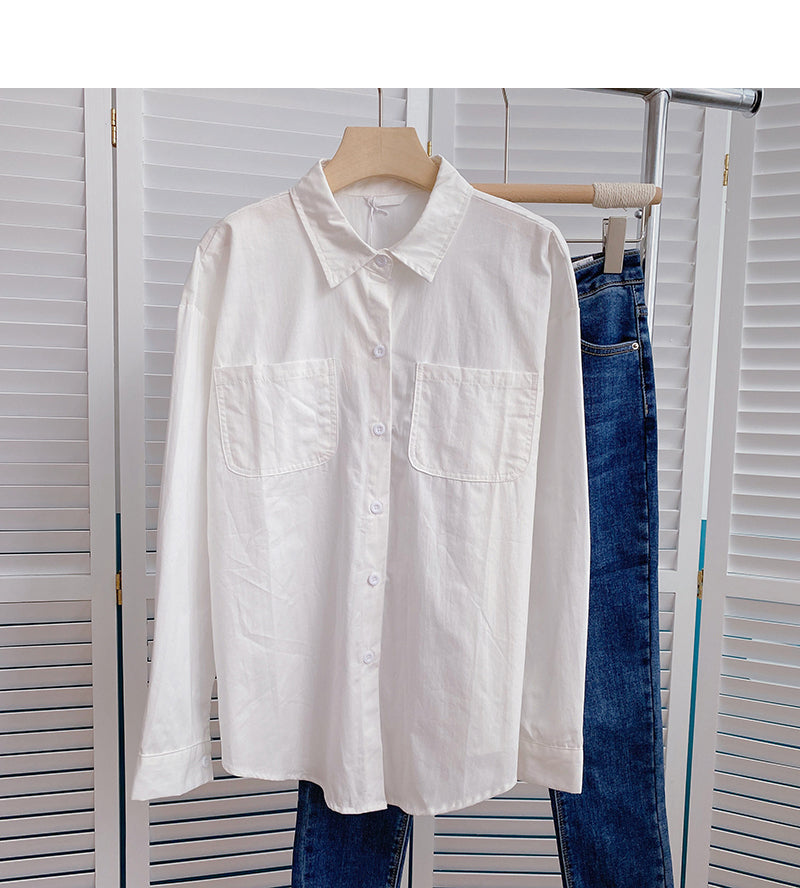 Solid shirt versatile casual design  6394