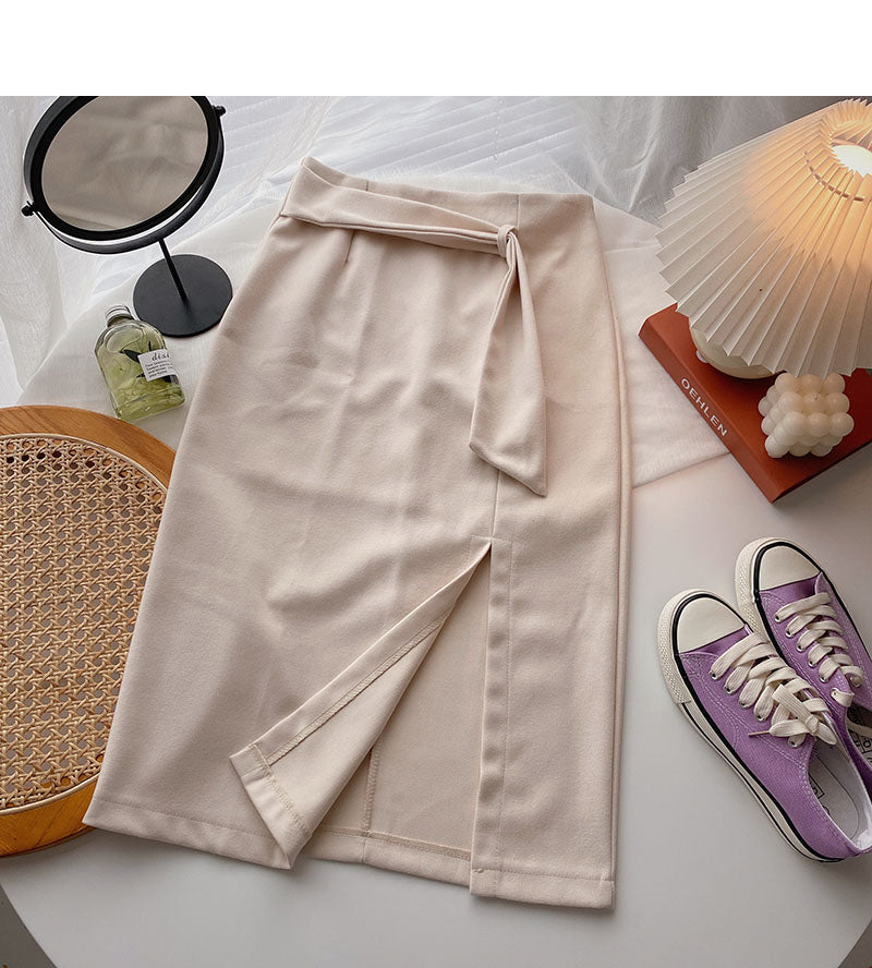 Split retro style thin skirt one step skirt  5705