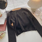 Korean version small man versatile temperament thin short long sleeve top  6457