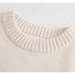 Lazy style loose and versatile casual striped sweater  7478