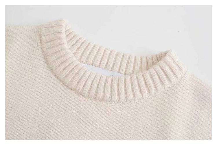 Lazy style loose and versatile casual striped sweater  7478