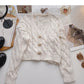 Knitted twist sweater Korean version lazy style  6129