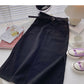 Koreanischer geteilter A-förmiger Moderock mit hoher Taille und schlankem Design 5709