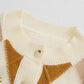 Casual contrast checked sweater knitted cardigan coat  7514