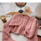Vintage sweater small coat Long sleeve short top fashion 6067