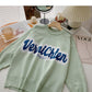 Letter contrast loose lazy long sleeve Pullover Sweater  6016