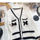Vintage studded V-neck bow top  6110
