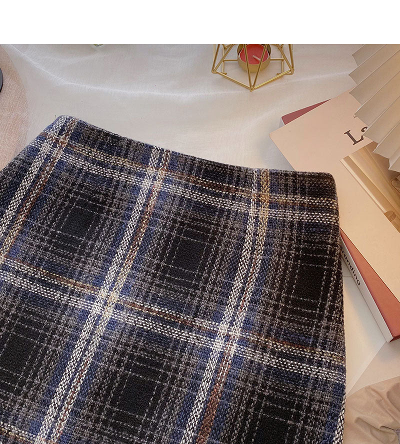 Korean fashionable age reducing Retro High Waist Skirt  5546