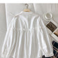 Fungus edge single breasted Round Neck Shirt  6255