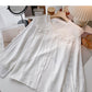 Baby collar lace edge solid color shirt slim long sleeve top  6385
