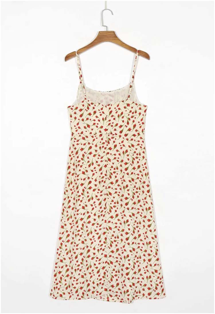New slim fit, slim and versatile Vintage sling broken flowers  7133