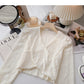 New Korean cross style short V-Neck long sleeve top  6346