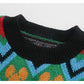 Retro design sense minority color matching Pullover Sweater sweater  7415