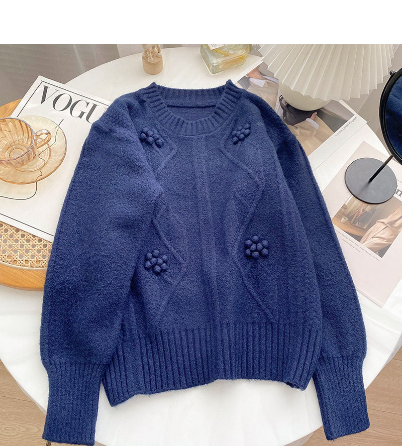 Personalisierter Pullover mit dreidimensionalem Blümchendesign 6002
