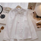 Casual foreign style gentle solid color versatile lace up single breasted top  6351
