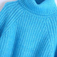 Neuer lockerer Strickpullover mit hohem Kragen und Spikes 7498